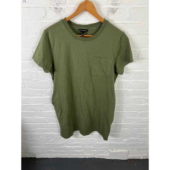 Banana Republic Women's Pocket Crewneck T-Shirt Dress Short Sleeve Olive Size L - Picture 2 of 6
